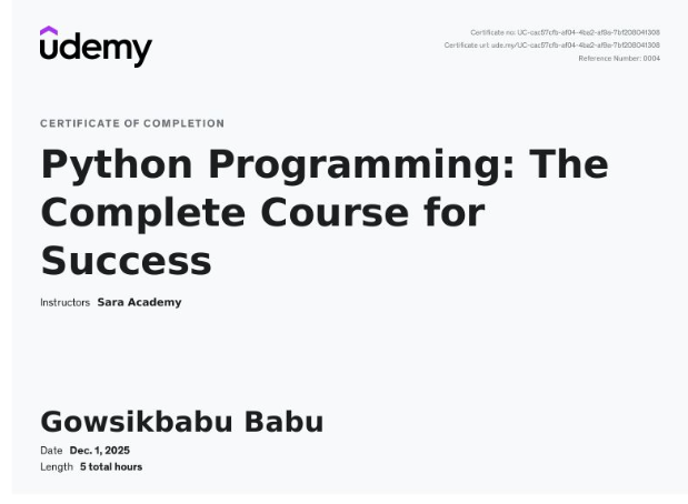 Python Certificate